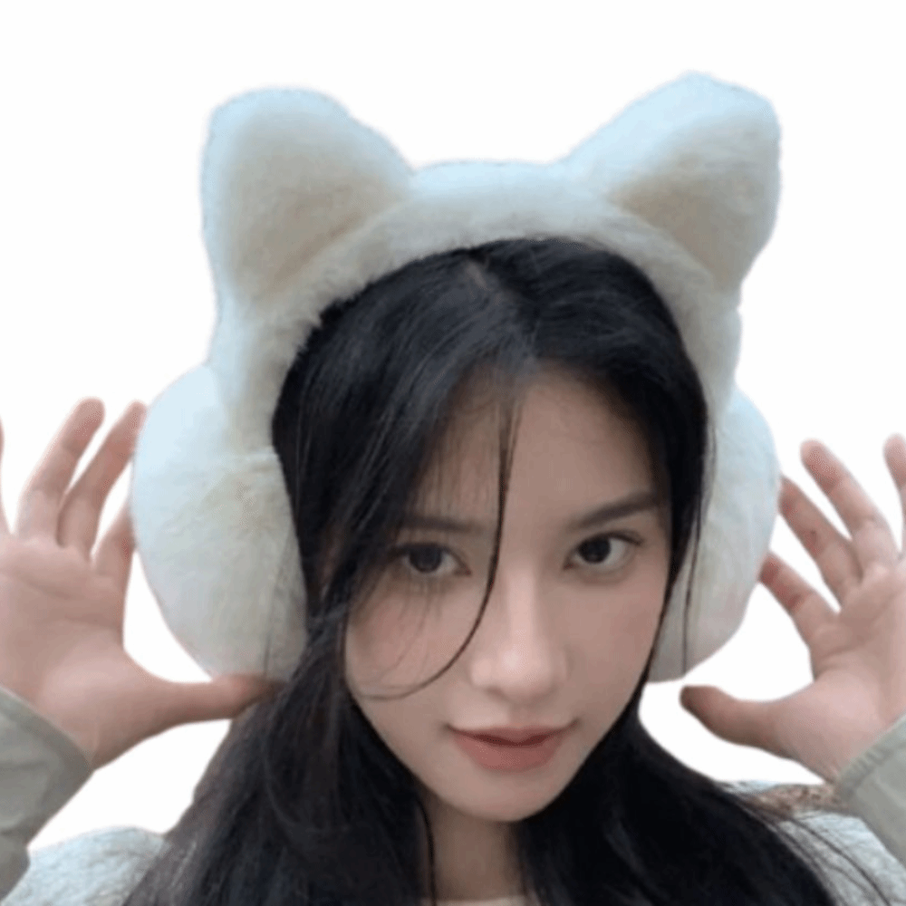 Earmuffs Foldable - 軽量折りたたみ式猫耳カバー厚く防風暖かい耳当て凍結防止ソフトかわいい耳カバー冬のスポーツ