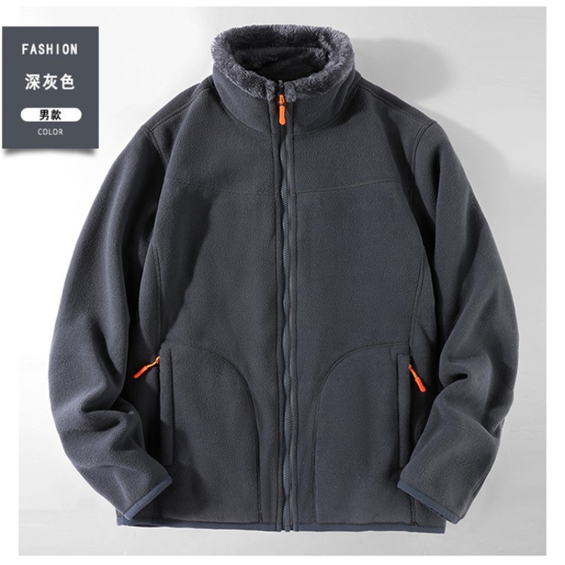 Sherpa Hoodie Fleece - 秋冬フリースシェルパジャケット メンズ コージー カジュアル スウェットシャツ