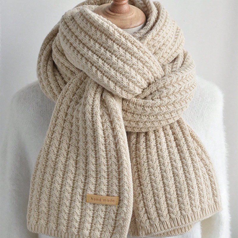 厚手のケーブルニット暖かいカシミヤスカーフネッカチーフ冬用ロ - Wool Scarf Men のレビューと価格