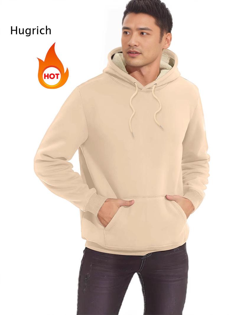 メンズ シェルパ裏地付きフーディー ドローストリング カンガ - Sherpa Hoodie Fleece のレビューと価格