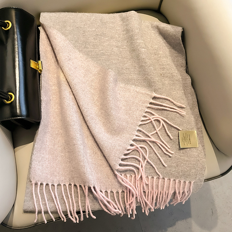 新作100%ウールスカーフ 男女兼用 冬用 暖かい 両面 厚 - Wool Scarf Men のレビューと価格