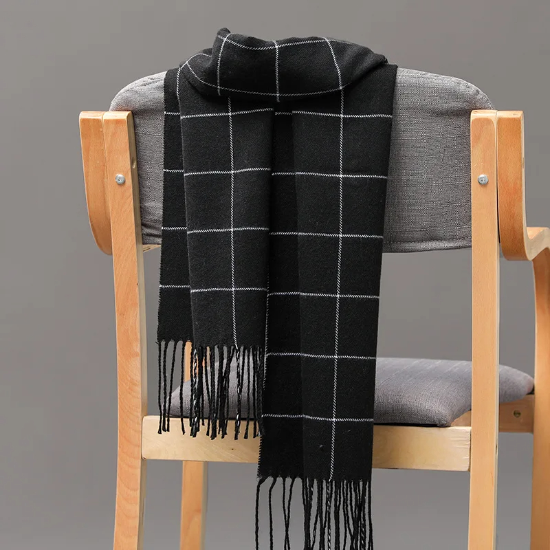 2023 新しい冬の男性スカーフ保温カシミヤスカーフカジュア - Wool Scarf Men のレビューと価格