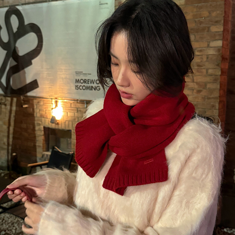無地100%ピュアウールネックウォーマー、男女兼用冬用ソフト - Wool Scarf Men のレビューと価格