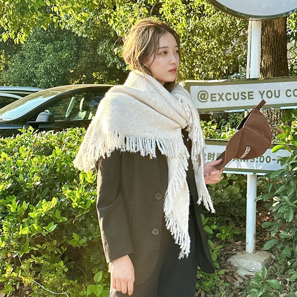 女性用の厚く編まれた三角形のショール、耐寒性のラップ、多用途 - Shawl Wrap Winter のレビューと価格